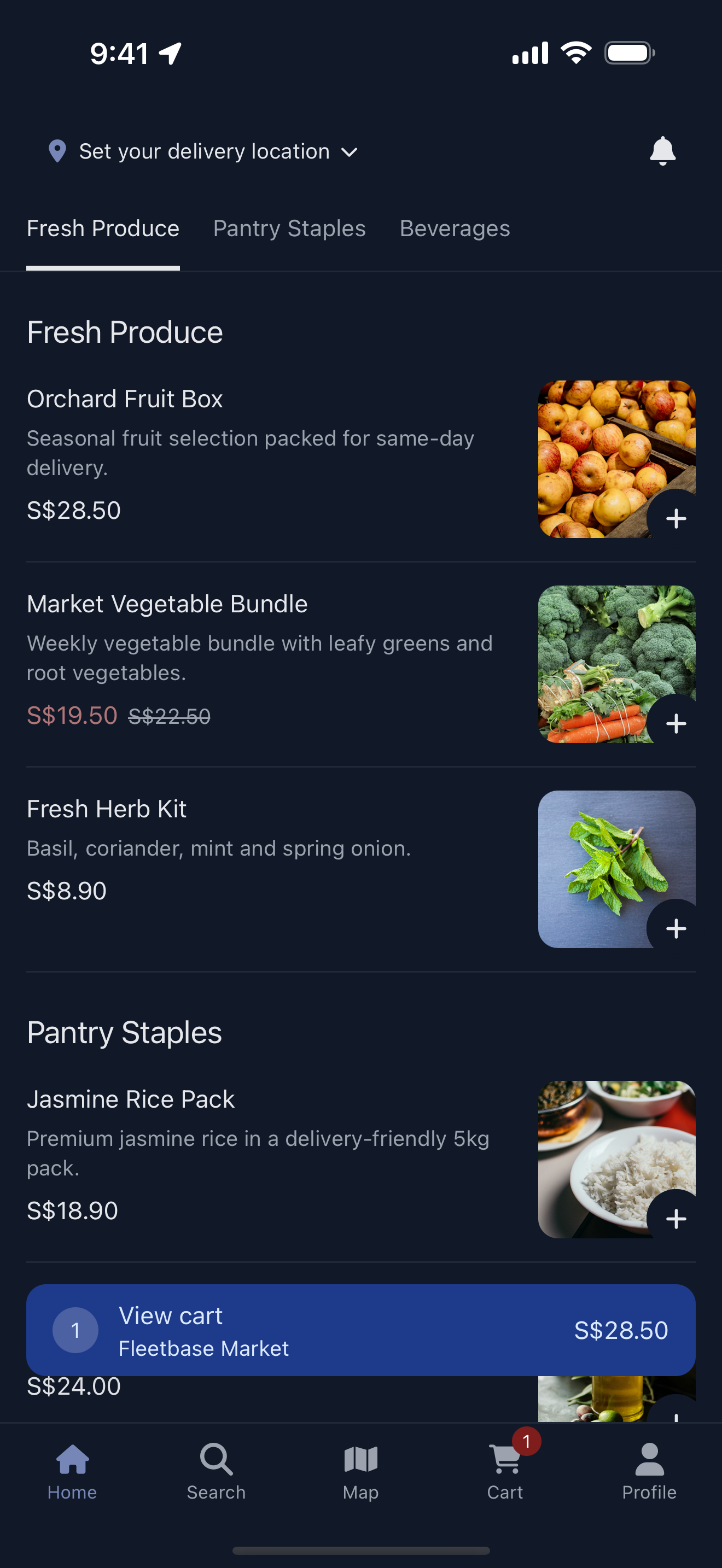 A category with its products