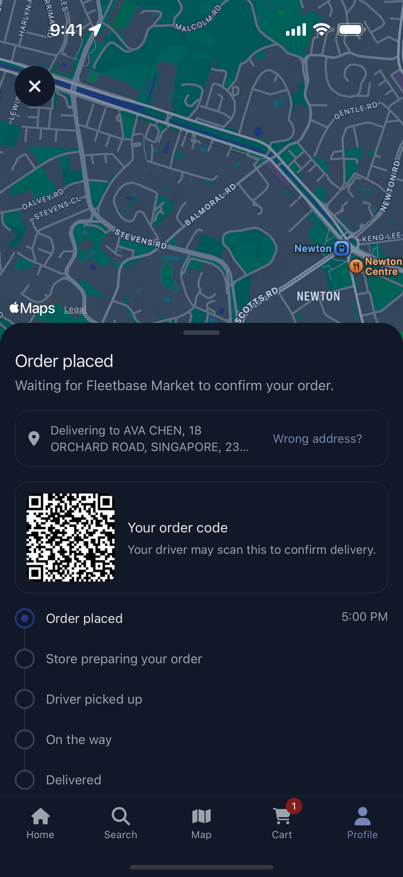 An order in progress